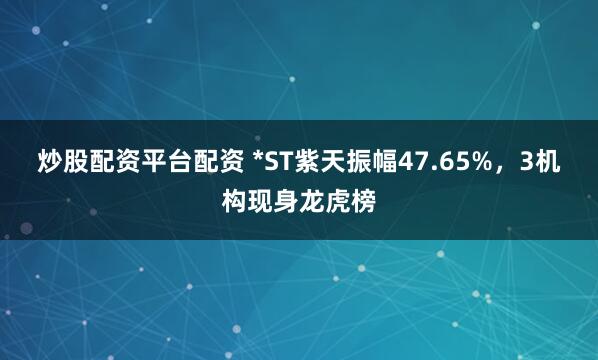 炒股配资平台配资 *ST紫天振幅47.65%，3机构现身龙虎榜